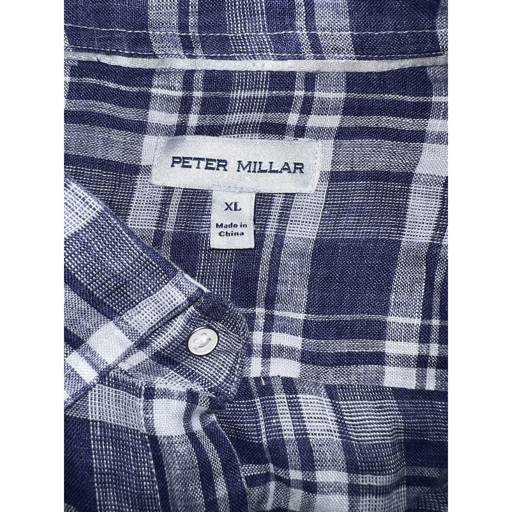 Peter Millar Men's Long Sleeve 100% Linen‎ Shirt Size XL